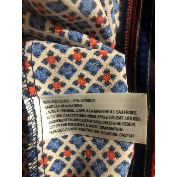 Merona Dress Womens Sz Large Red White Blue Stretch Shift Comfy Office Patriotic - Picture 7 of 9